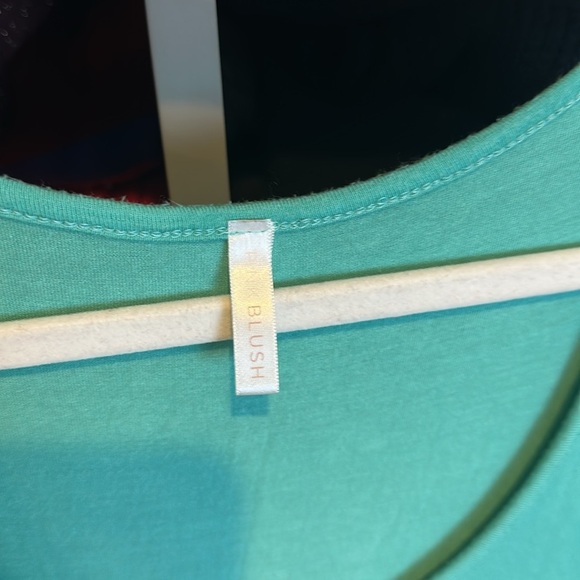 Pink blush mint/multicolor print 3/4 sleeve elastic waistband maxi dress size S - Picture 2 of 3